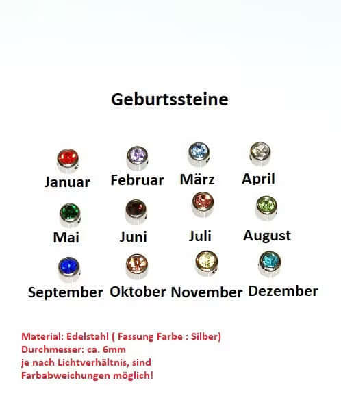 Medaillon personalisiert 25mm, Birthstone, Halskette, Buchstabe, Charms, Erinnerungen