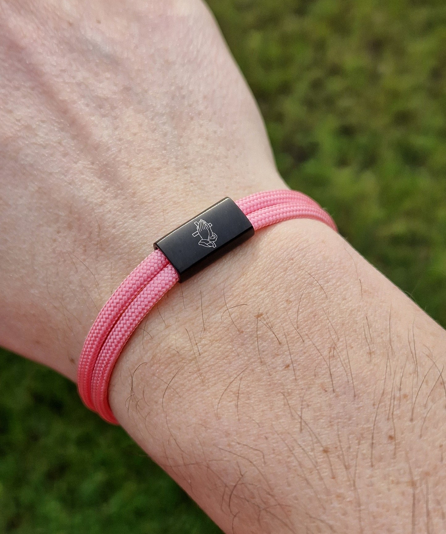 Gravur Armband Kreuz und Hände , Taufe, Kommunion, Konfirmation