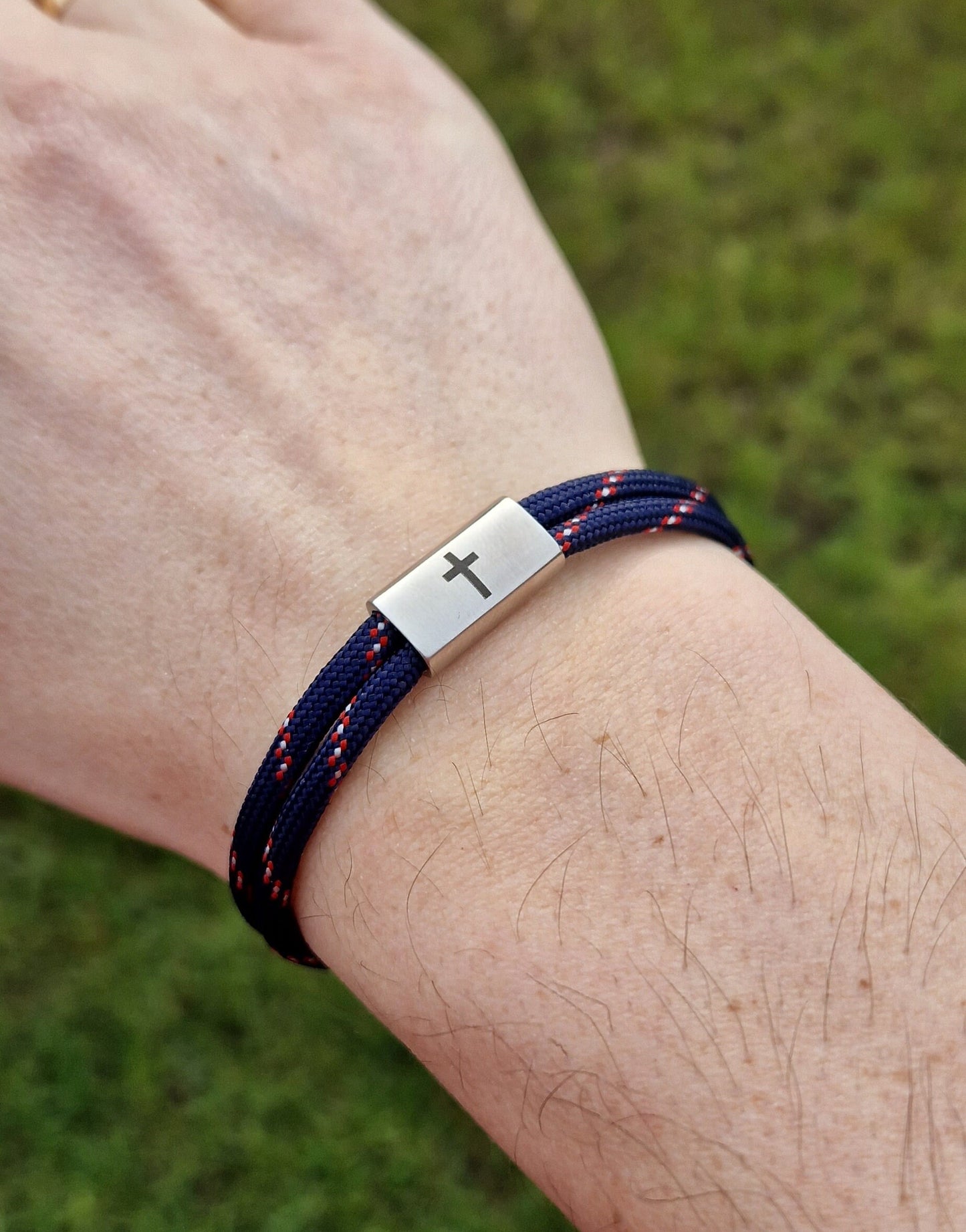 Gravur Armband Kreuz, Taufe, Kommunion, Konfirmation