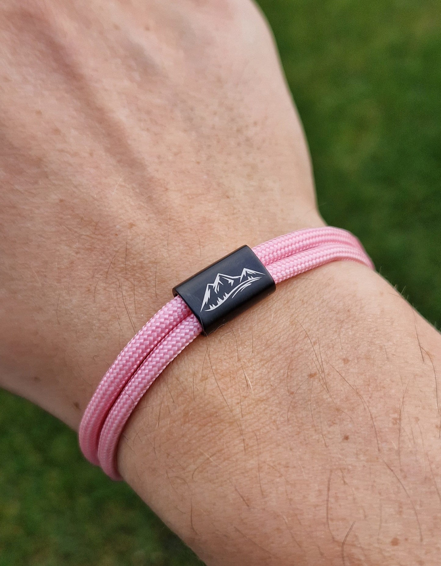Gravur Armband Bergsteiger, Gipfelstürmer, Berglandschaft, Berge