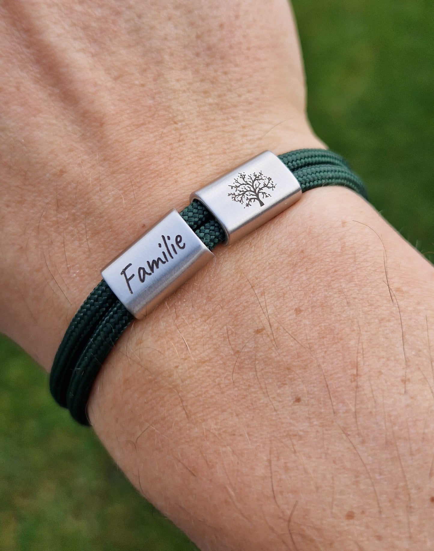 Gravur Armband Bergsteiger, Gipfelstürmer, Berglandschaft, Berge