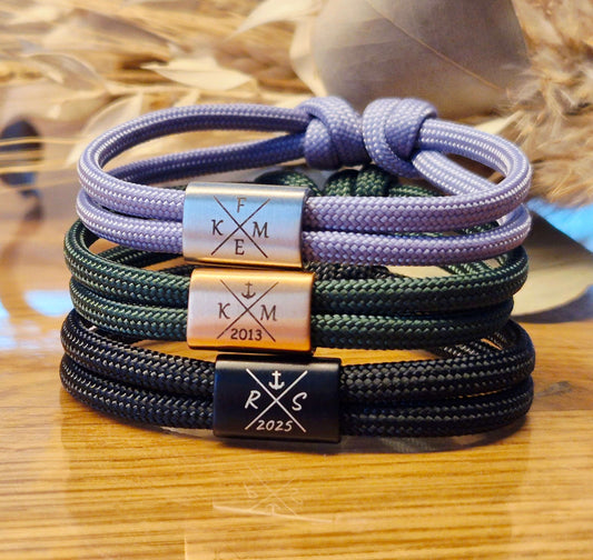 Gravur Armband HUA MUA Armband, Initialen Gravurarmband in verschiedenen Farben, personalisiert mit Wunschgravur.