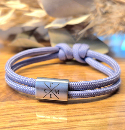 Armband personalisiert, Gravur Armband, für Männer und Frauen, Partnerarmband, Name, Damen und Herren Schmuck, Segeltau Armband, Weihnachten