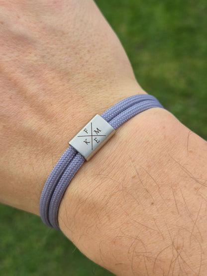 Armband personalisiert, Gravur Armband, für Männer und Frauen, Partnerarmband, Name, Damen und Herren Schmuck, Segeltau Armband, Weihnachten