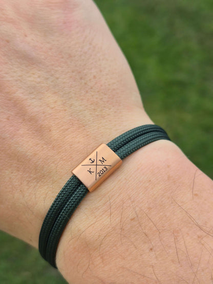 Gravur Armband, Armband personalisiert, HUA MUA Armband,Initialen Gravurarmband, Familien Armband, Gravur Armband Koordinaten,Surfer Armband