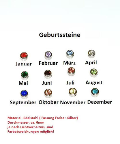 Medaillon personalisiert 25mm, Birthstone, Geburtssteine, Halskette,  Buchstabe, Charms