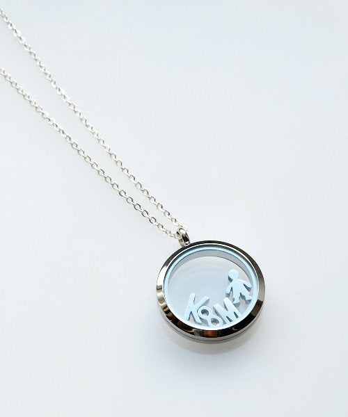Medaillon personalisiert 30mm, Halskette,  Buchstabe