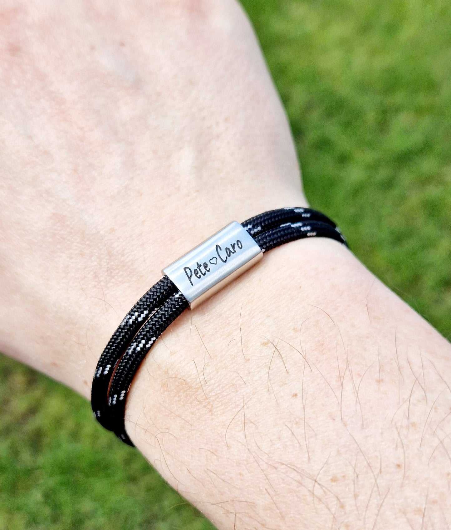 Gravur Armband Bergsteiger, Gipfelstürmer, Berglandschaft, Berge