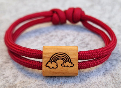 Gravur Holz Armband , Regenbogen