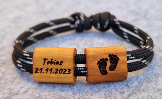 Gravur Holz Armband , Familie, Geburt