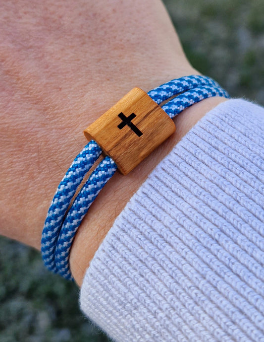 Gravur Holz Armband , Kommunion, Konfirmation, Firmung, Kreuz